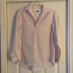 Grayson Pink Heart Button-Up Shirt size L like new